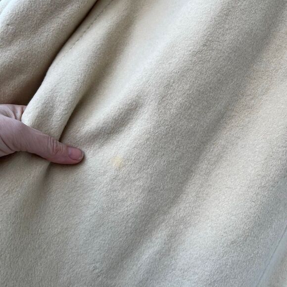 VTG 50s Lorendale 100% Cashmere Ivory Wrap Coat Portrait Collar S/M - Picture 8 of 16